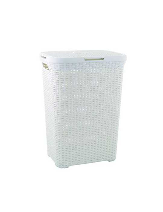 Cesto natural con tapa style 60 l. blanco 189207 CURVER