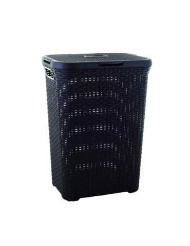 Cesto natural con tapa style 60 l. chocolate 189206 CURVER