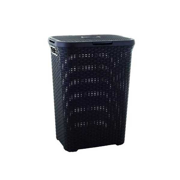 Cesto natural con tapa style 60 l. chocolate 189206 CURVER