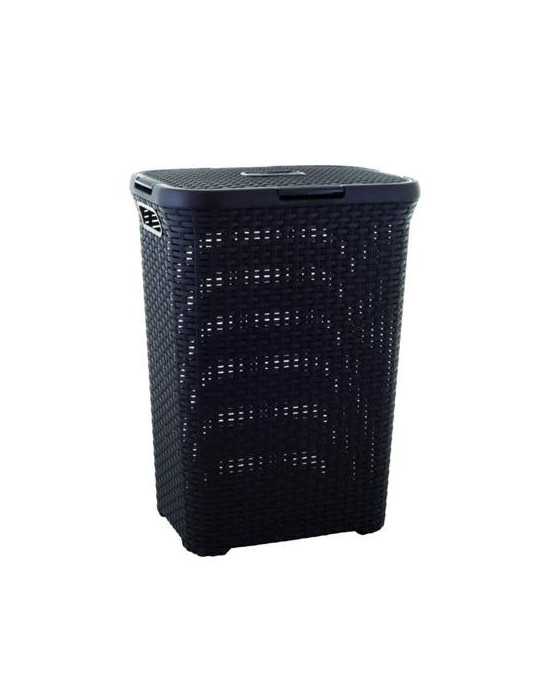 Cesto natural con tapa style 60 l. chocolate 189206 CURVER