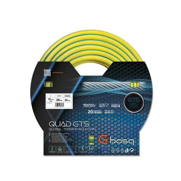 Manguera con refuerzo 19MMX25M quad gts amarillo GLOBAL BOSQ