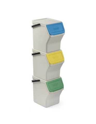 Set 3 cubos reciclaje modular 20L blanco 1105701 TATAY