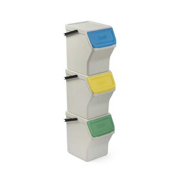 Set 3 cubos reciclaje modular 20L blanco 1105701 TATAY