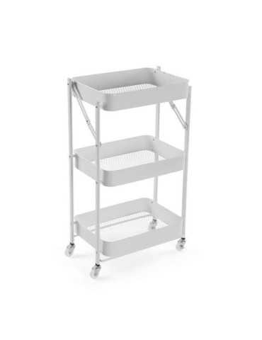 Carro plegable metalico blanco 45X29.5X77CM VERSA