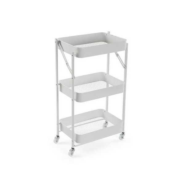 Carro plegable metalico blanco 45X29.5X77CM VERSA