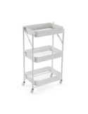 Carro plegable metalico blanco 45X29.5X77CM VERSA