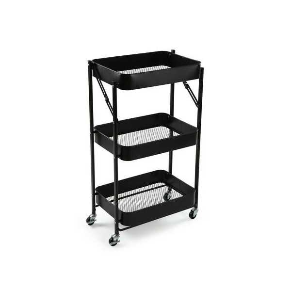 Carro plegable metalico negro 45X29.5X77CM VERSA