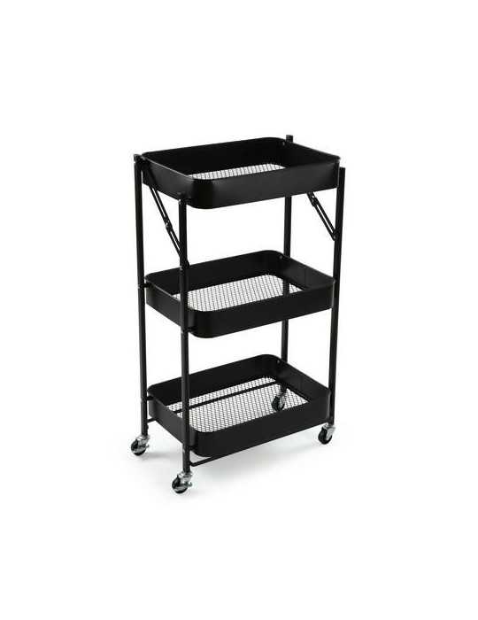 Carro plegable metalico negro 45X29.5X77CM VERSA