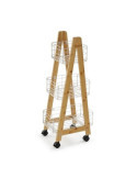 Carro bambu 3 cestas blanca 35X26X86CM 21810131 VERSA