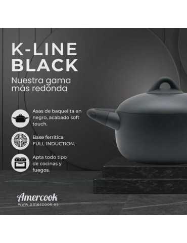 Cacerola con tapa 24CM 5L k-line black KLI0524 AMERCOOK