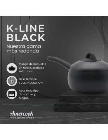 Cazo con tapa 16CM 2L k-line black KLI0416 AMERCOOK