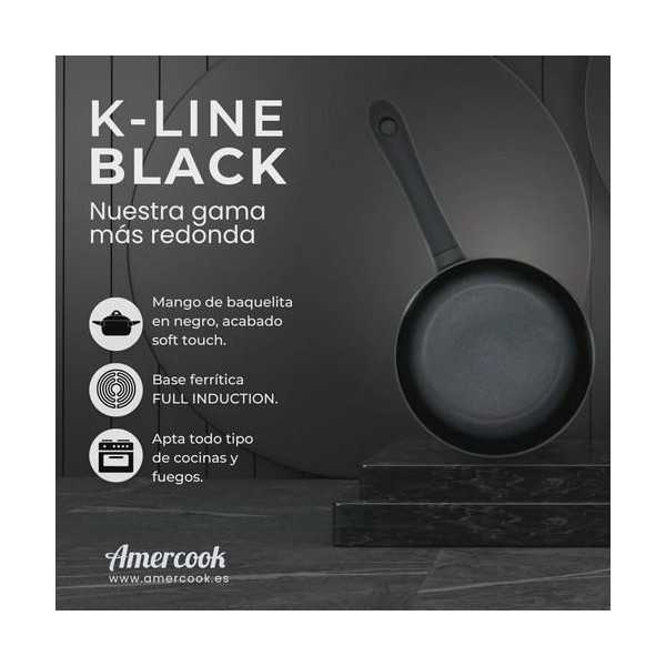 Sarten 28CM full induction k-line black KLI0128 AMERCOOK