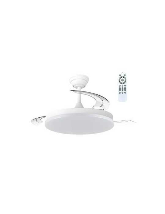 Ventilador techo aspas rectractil milky 48W blanco CRISTAL RECORD
