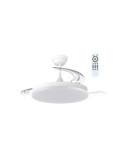 Ventilador techo aspas rectractil milky 48W blanco CRISTAL RECORD