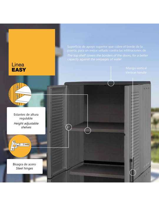 Armario Alto Con Estantes Regulables 1020X370X1630mm E101 ARTPLAST