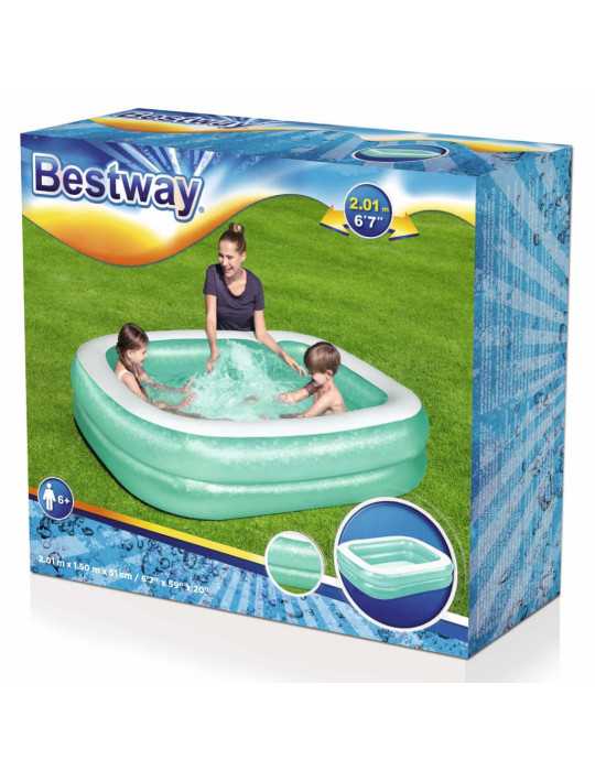 Piscina Hinchable Blue Rectangular Family Pool 201X150X51 BESTWAY
