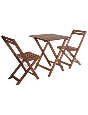 Mesa y Sillas de Bistró 3 Piezas Madera Progarden BISTRO