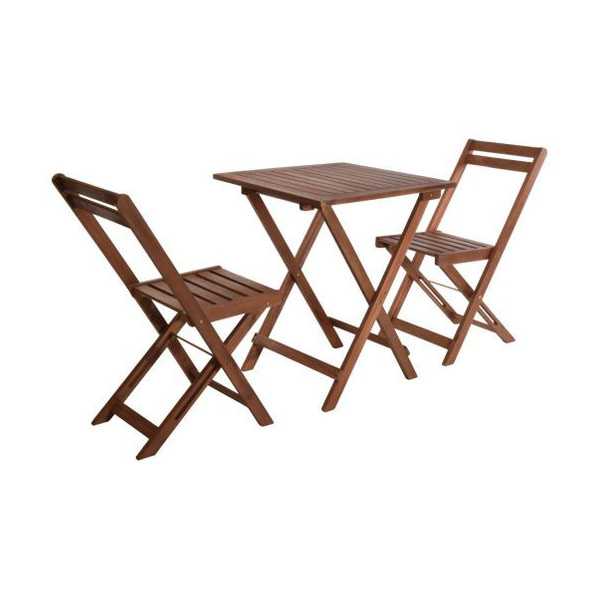 Mesa y Sillas de Bistró 3 Piezas Madera Progarden BISTRO