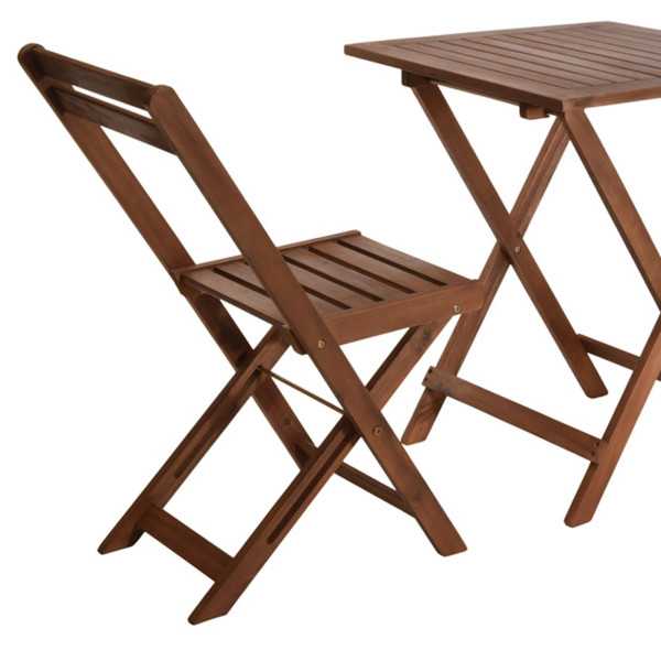 Mesa y Sillas de Bistró 3 Piezas Madera Progarden BISTRO