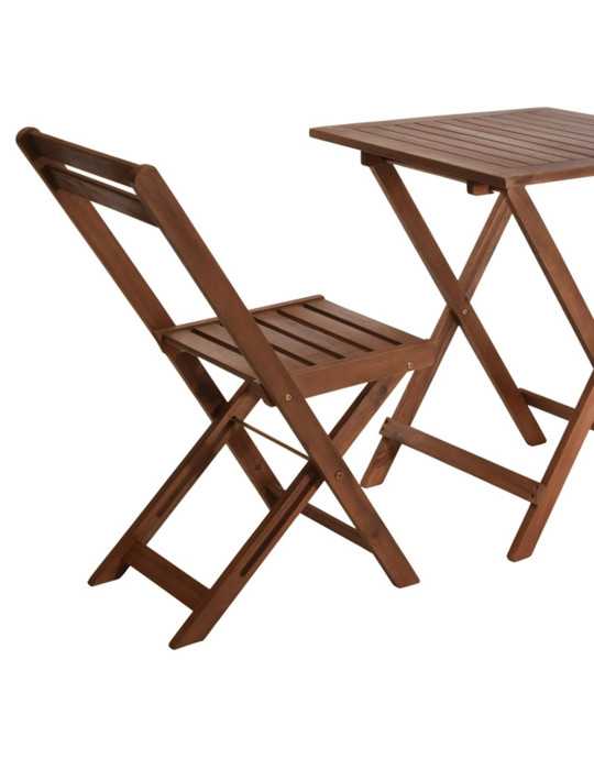 Mesa y Sillas de Bistró 3 Piezas Madera Progarden BISTRO