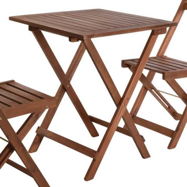 Mesa y Sillas de Bistró 3 Piezas Madera Progarden BISTRO