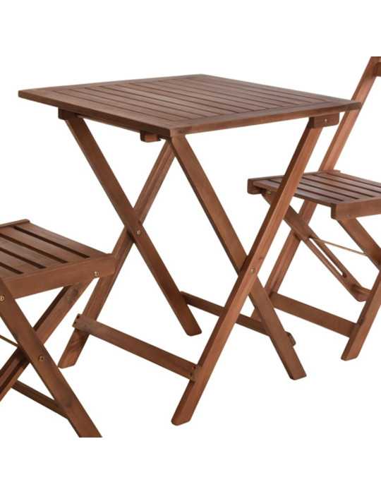 Mesa y Sillas de Bistró 3 Piezas Madera Progarden BISTRO