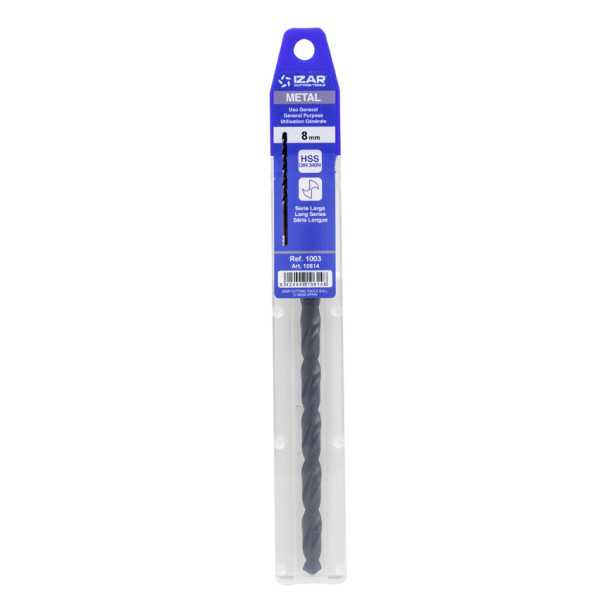Broca 4,00 mm HSS DIN340N Larga Blister -1003- IZAR