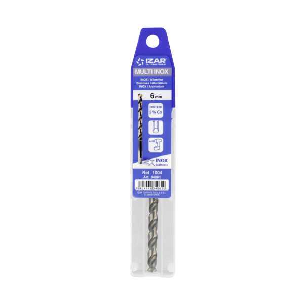 Broca 3,25 mm HSS Co DIN338W Multi Inox Blister -1004- IZAR