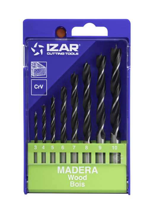 Juego Brocas 3-10 (1640) CRV Madera 8-UDS. -1438- IZAR
