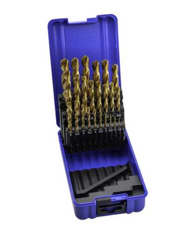 Juego Brocas 1-13X0,50 Hss+tin (1010) DIN338 25-UDS. TIN -1456- IZAR