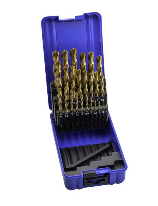 Juego Brocas 1-13X0,50 Hss+tin (1010) DIN338 25-UDS. TIN -1456- IZAR