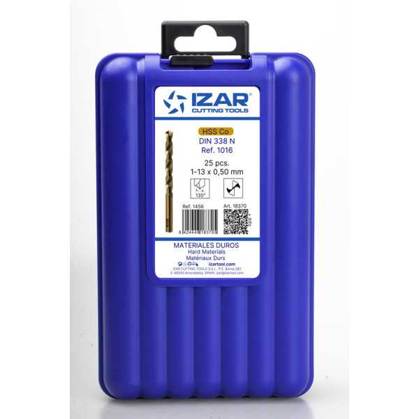 Juego Brocas 1-13X0,50 HSS Co (1016) DIN338 25-UDS. -1456- IZAR