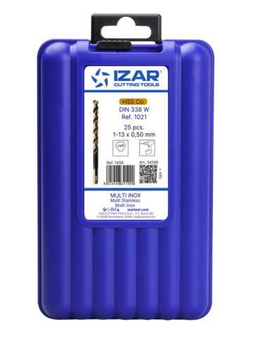 Juego Brocas 1-13X0,50 HSS Co Multi-Inox (1021) DIN338 25-UDS. -1456- IZAR 2