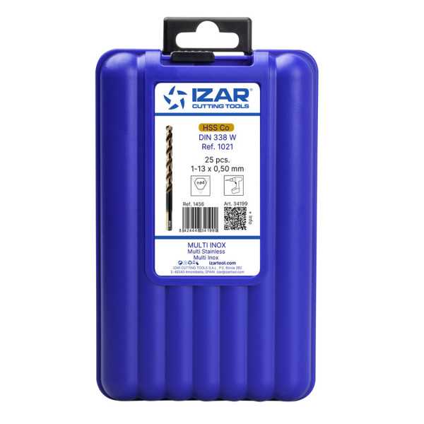 Juego Brocas 1-13X0,50 HSS Co Multi-Inox (1021) DIN338 25-UDS. -1456- IZAR