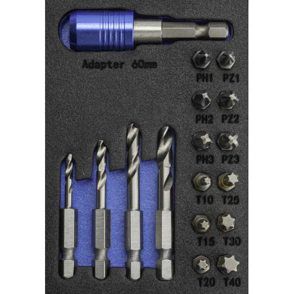 Set Mixto Brocas Hexagonales Madera + Puntas Atornillar 17 PCS -1461- IZAR