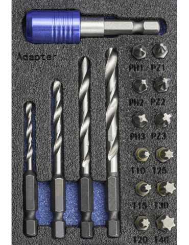 Set Mixto Brocas Hexagonales Metal + Puntas Atornillar 17 PCS -1461- IZAR 2