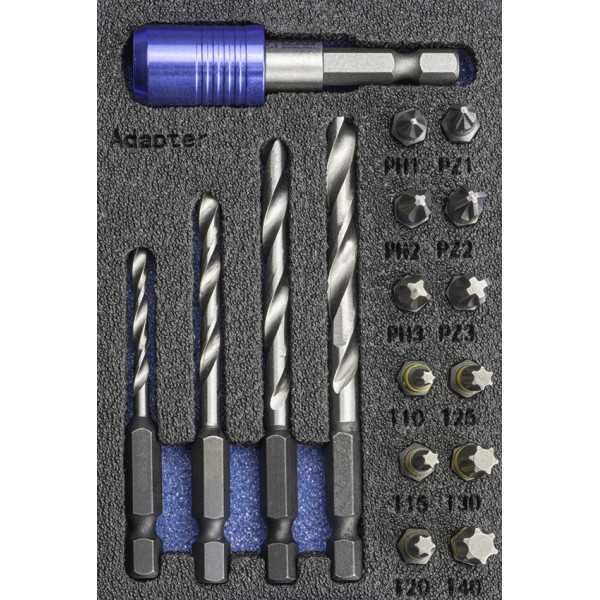 Set Mixto Brocas Hexagonales Metal + Puntas Atornillar 17 PCS -1461- IZAR