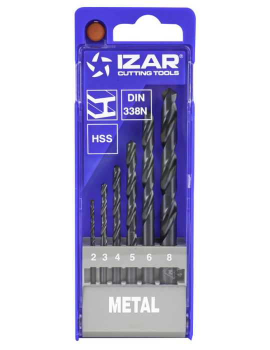 Juego Brocas 2-3-4-5-6-8 HSS (1010) DIN338 6-UDS. -1462- IZAR