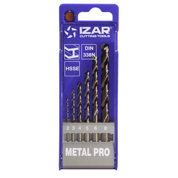 Juego Brocas 2-3-4-5-6-8 HSS Co (1016) DIN338 6-UDS. -1462- IZAR
