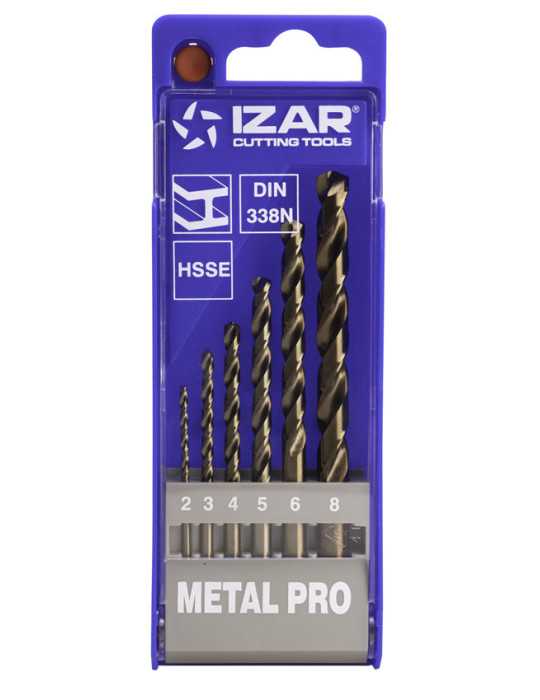 Juego Brocas 2-3-4-5-6-8 HSS Co (1016) DIN338 6-UDS. -1462- IZAR