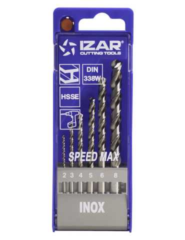 Juego Brocas 2-3-4-5-6-8 HSSE Inox (1020) DIN338 6-UDS. -1462- IZAR