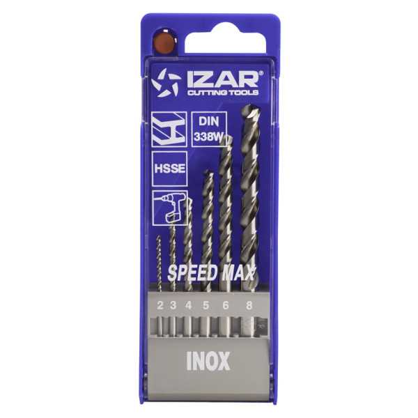 Juego Brocas 2-3-4-5-6-8 HSSE Inox (1020) DIN338 6-UDS. -1462- IZAR