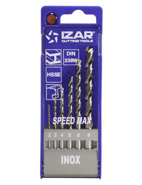 Juego Brocas 2-3-4-5-6-8 HSSE Inox (1020) DIN338 6-UDS. -1462- IZAR