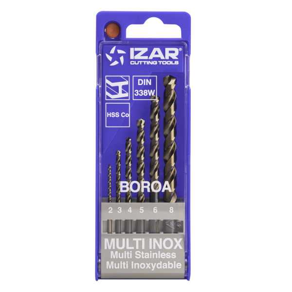 Juego Brocas 2-3-4-5-6-8 HSSE Multi-Inox (1021) DIN338 6-UDS. -1462- IZAR