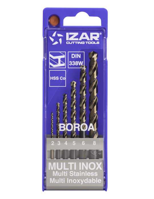 Juego Brocas 2-3-4-5-6-8 HSSE Multi-Inox (1021) DIN338 6-UDS. -1462- IZAR