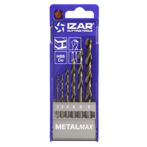 Juego Brocas 2-3-4-5-6-8 HSS Co (1022) DIN338 6-UDS. -1462- IZAR