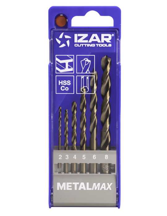Juego Brocas 2-3-4-5-6-8 HSS Co (1022) DIN338 6-UDS. -1462- IZAR