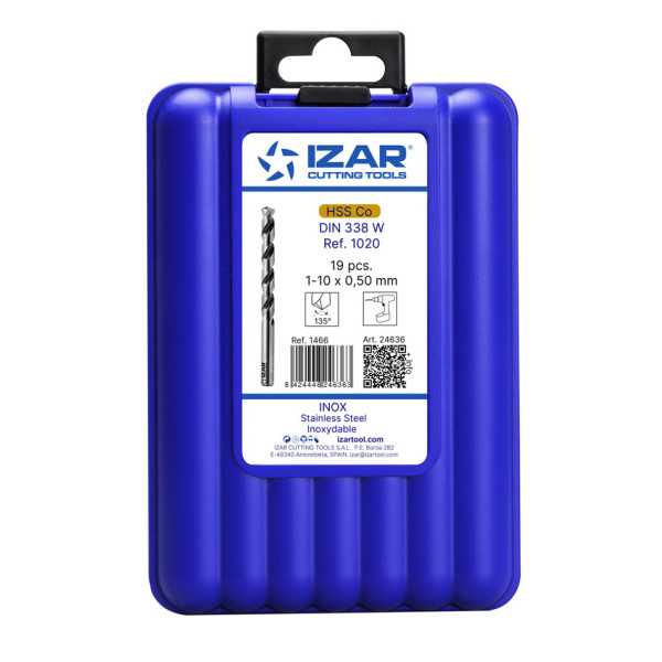 Juego Brocas 1-10X0,50 HSS Co Inox (1020) DIN338 19-UDS. -1466- IZAR