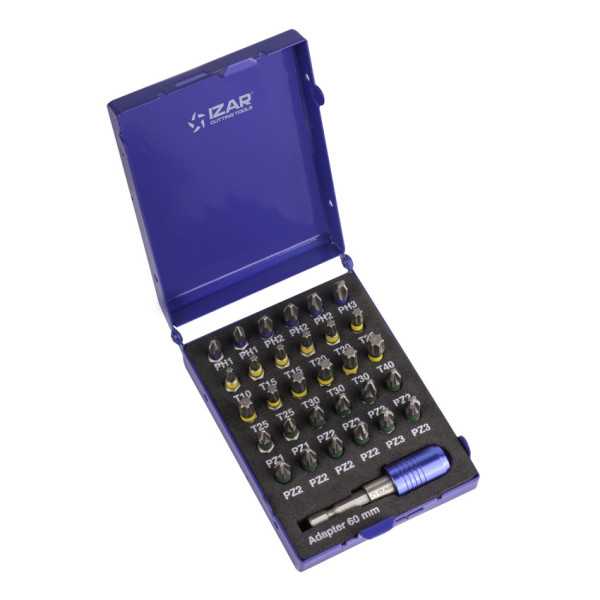 Punta Atornillar Set PH1-2-3 Tx10-15-20-25-30-40 PZ1-2-3 DIN3126 Standard -1520- IZAR
