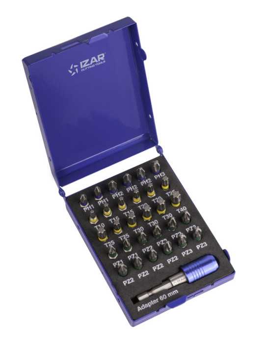Punta Atornillar Set PH1-2-3 Tx10-15-20-25-30-40 PZ1-2-3 DIN3126 Standard -1520- IZAR